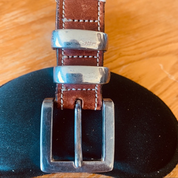 Unbranded Women's Brown Leather Belt with Contrast Stitch Size Small - Picture 6 of 16